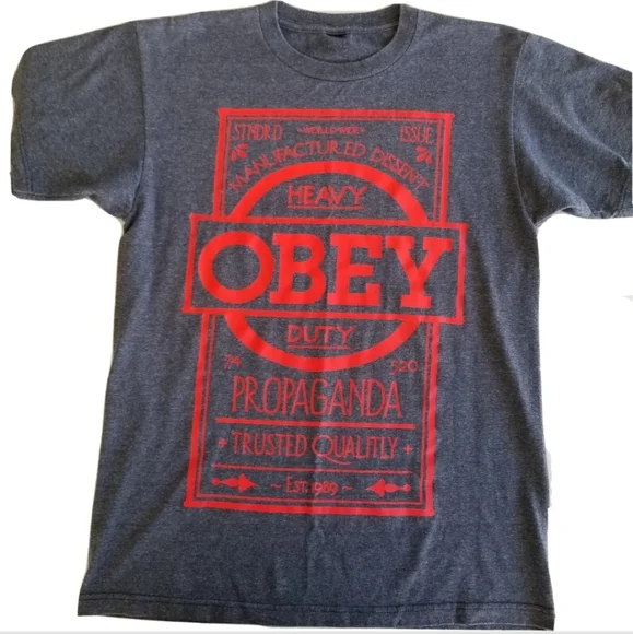 Obey Shirts Obey Propaganda Heavy Duty Mens Tshirt Sz Medium